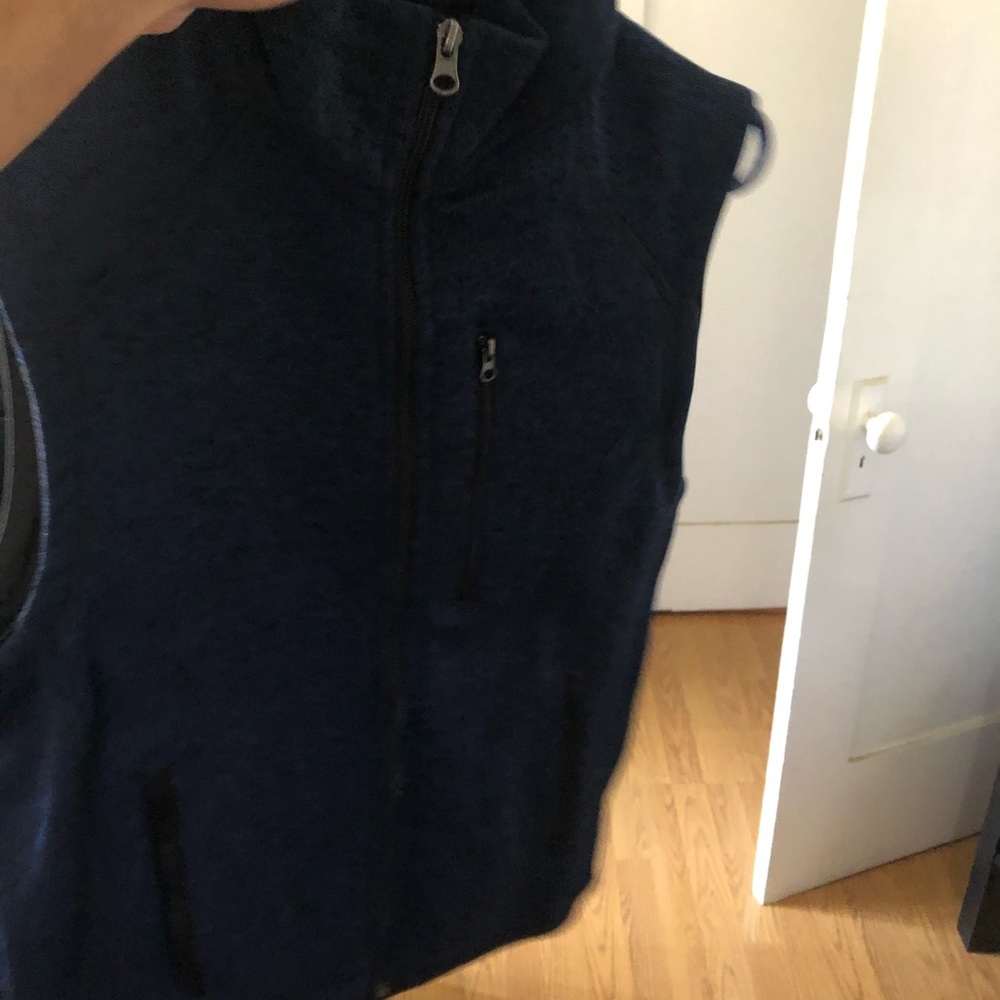 Men navy blue vest comfortable material zipper
